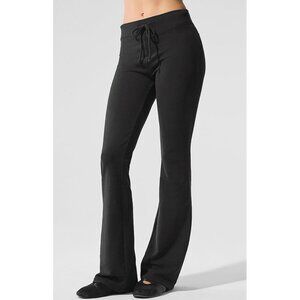 Alo Sway Bootcut Sweatpant Soft Black Distressed Booty-Lift Stretchy Flared Pant